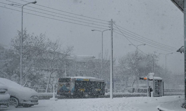 Public transport buses and trolleys withdrawn from circulation due to snow