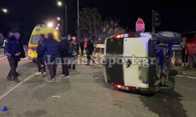 Σοβαρό τροχαίο με μετωπική σύγκρουση στη Λαμία