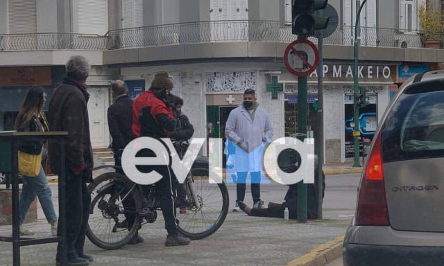 Τροχαίο στη Χαλκίδα: Μηχανάκι παρέσυρε ηλικιωμένη γυναίκα (pics)