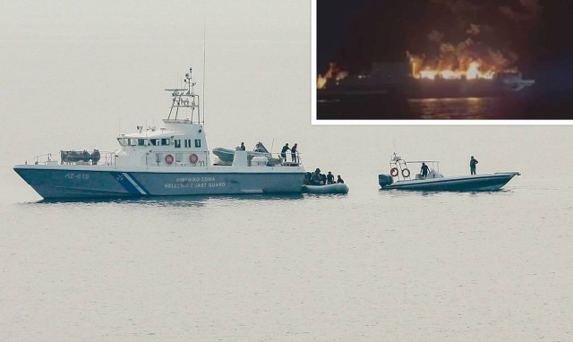 Fire on 'Euroferry Olympia' while sailing near Ereikousa island