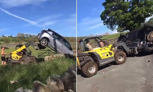 Εξαγριωμένος αγρότης αναποδογυρίζει αυτοκίνητο (video)