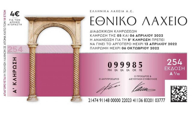 Στις 5 Απριλίου αρχίζουν οι κληρώσεις της νέας έκδοσης του Εθνικού Λαχείου