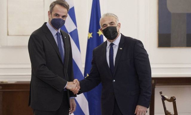 PM Mitsotakis receives Israel's FM Lapid