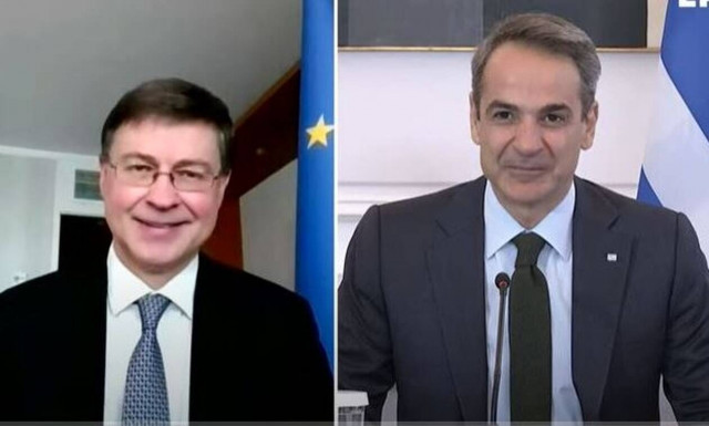 Τηλεδιάσκεψη Μητσοτάκη - Ντομπρόβσκις: Στην Ελλάδα η δόση των 3,6 δισ. ευρώ από το Ταμείο Ανάκαμψης