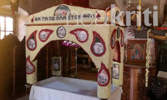 Επιτάφιος στην Κρήτη: Τον στόλισαν με εικόνες από τα τρία νεκρά παιδιά στην Πάτρα