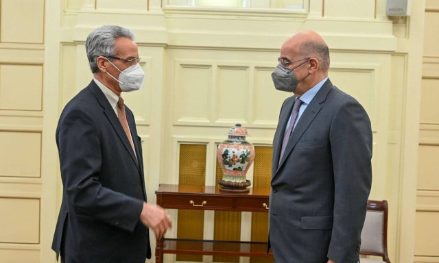 FM Dendias meets with new Ambassador of Algeria, Mahieddine Djeffal