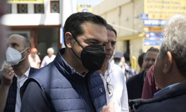 Tsipras meets with students & hospital workers at Rethimno, Crete