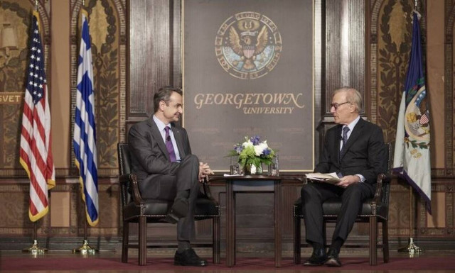 Mitsotakis at Georgetown: Greece believes in keeping communication channels open with Turkey, Russia