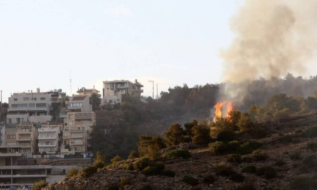 Fire brigade recording damage from Voula fire, still on alert for possible rekindling of flames