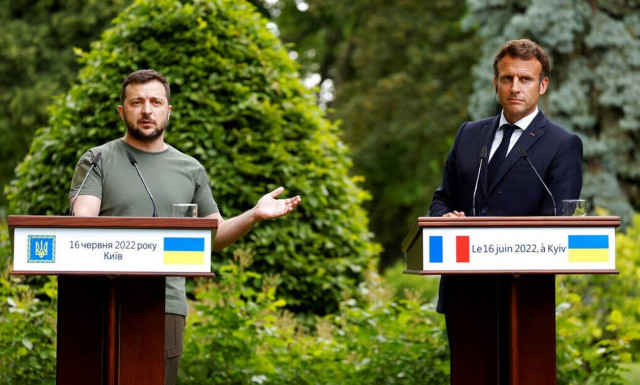 Βολοντίμιρ Ζελένσκι και Εμανουέλ Μακρόν 