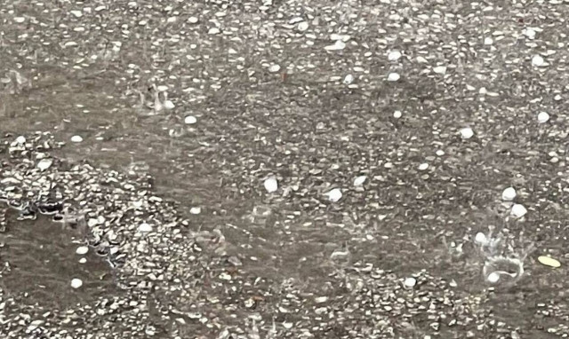 Λάρισα: Έντονη χαλαζόπτωση στο κέντρο της πόλης - Βίντεο και φωτογραφίες από την ώρα της κακοκαιρίας