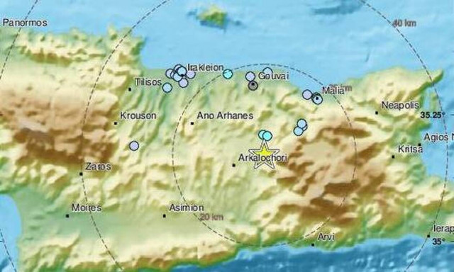 Σεισμός κοντά στο Αρκαλοχώρι Κρήτης (pics)