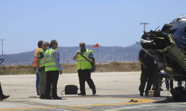 Φωτιά σε ελικόπτερο στο «Ελ. Βενιζέλος»: Οι πρώτες εικόνες - Πώς σώθηκε ο πιλότος
