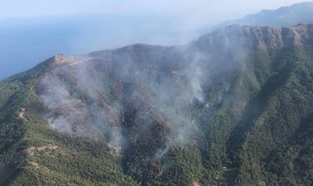 Θάσος: Χωρίς ενεργό μέτωπο η φωτιά - Επί ποδός οι πυροσβεστικές δυνάμεις