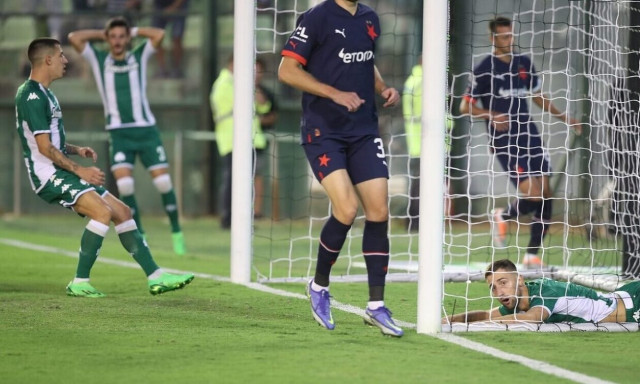 Police in Thessaloniki checking out Maccabi Tel Aviv FC fans