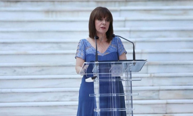 President Sakellaropoulou receives President of Slovakia Caputova at the Presidential Mansion