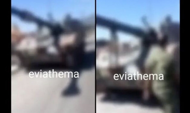 Εύβοια: Νταλίκα που μετέφερε τανκ έμεινε από λάστιχο - Πώς την μετακίνησαν