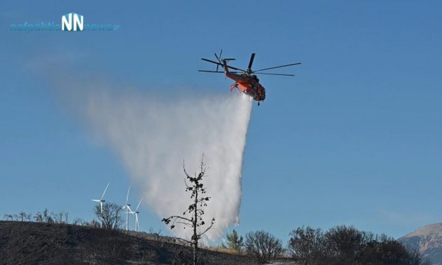 Οριοθετήθηκε η φωτιά στην περιοχή Καραούλια στη Ναύπακτο