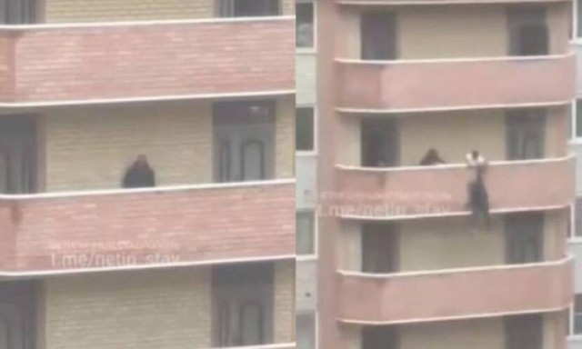 Προσπάθησε να πέσει από μπαλκόνι ύψους 36 μέτρων και την τελευταία στιγμή τον έπιασε γείτονας