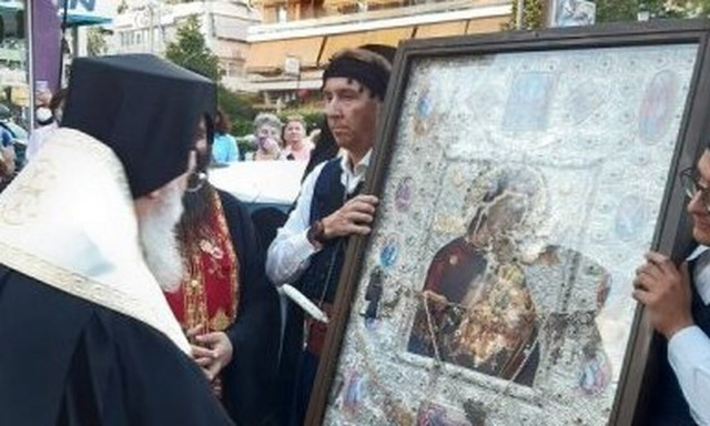 Yποδοχή Ιεράς Εικόνας της Παναγίας «Φοβεράς Προστασίας» στην Πεύκη