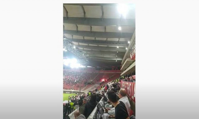 Ολυμπιακός – Καραμπάγκ: Βίντεο από την ένταση στο «Γ. Καραϊσκάκης»