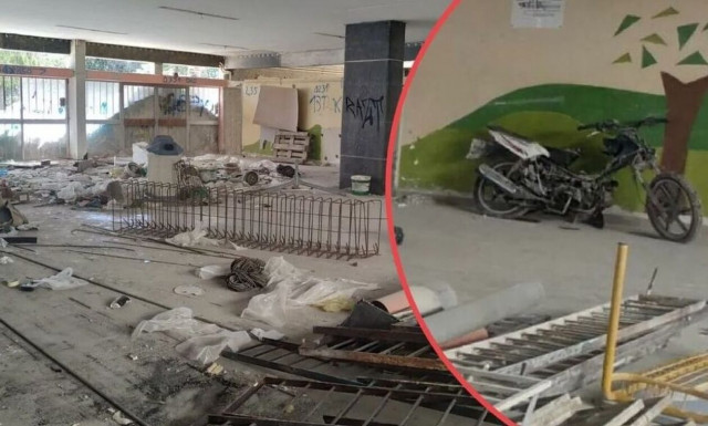 Αυτοψία σε σεισμόπληκτο δημοτικό στο Αιγάλεω - Η εγκαταλελειμμένη μηχανή μέσα στο σχολείο