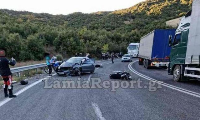 Σοβαρό τροχαίο με μηχανή στις στροφές του Δομοκού