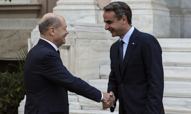 Μέγαρο Μαξίμου: Σε εξέλιξη η συνάντηση Μητσοτάκη - Σολτς