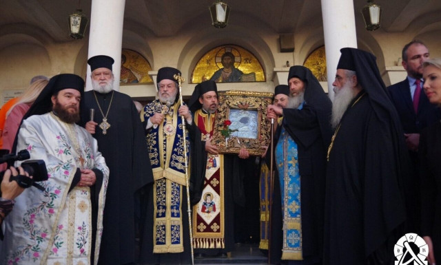 O Άγιος Γεώργιος Κυνοσάργους υποδέχθηκε την Παναγία την Χοζοβιώτισσα