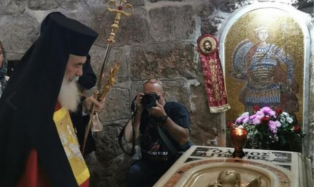 Εορτή Αγίου Γεωργίου του Τροπαιοφόρου στο σημείο που είναι ο τάφος του