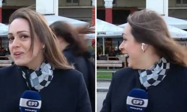 Μπούκαρε σε ζωντανή σύνδεση της ΕΡΤ κάνοντας rollers και τελικά έπεσε