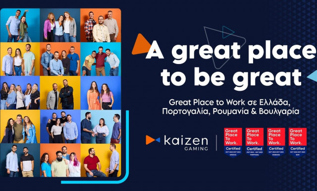 Η Kaizen Gaming αναδεικνύεται για δεύτερη φορά Great Place to Work™