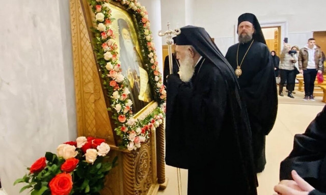 Ο Αρχιεπίσκοπος Ιερώνυμος στο Ιερό Ησυχαστήριο του Αγίου Πορφυρίου