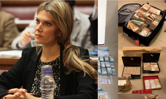 Εύα Καϊλή: Αυτές είναι οι βαλίτσες με τα χρήματα που κατασχέθηκαν