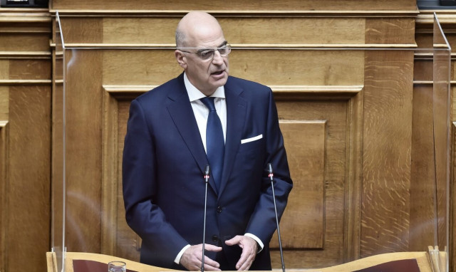 FM Dendias meets with Gabonese counterpart Michael Moussa-Adamo in Libreville	