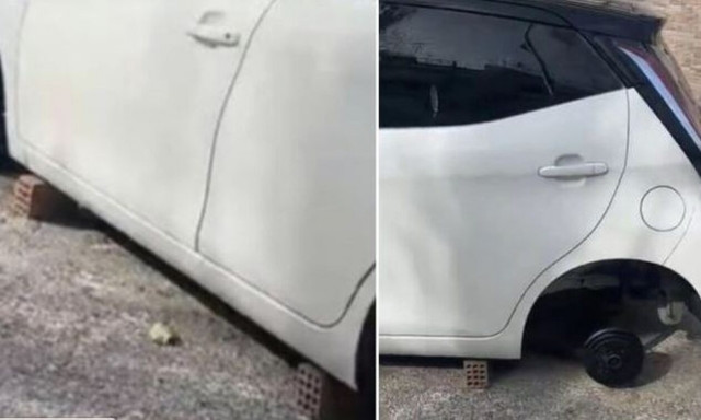 Ιδιοκτήτης αμαξιού το βρήκε χωρίς λάστιχα: «Νοικοκυρεμένοι κλέφτες, έβαλαν και τουβλάκια»