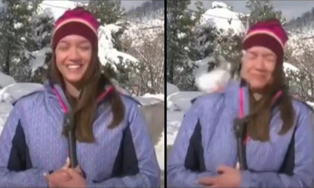 Δημοσιογράφος του ΣΚΑΪ «έφαγε» χιονόμπαλα από περαστικούς που έπαιζαν