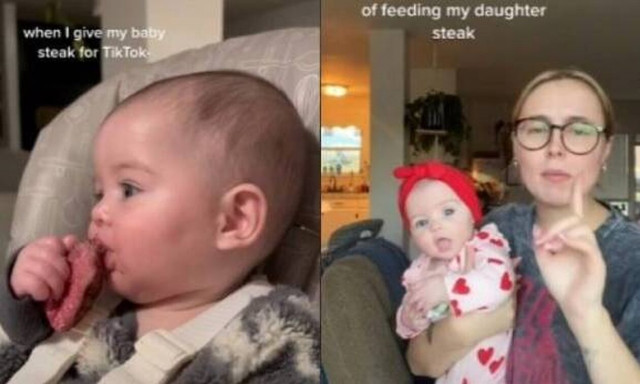 Μητέρα προκάλεσε την οργή του διαδικτύου αφού τάισε το έξι μηνών παιδί της με μια «ωμή» μπριζόλα