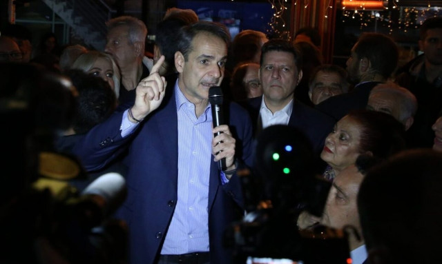 PM Mitsotakis at open meeting in Peristeri