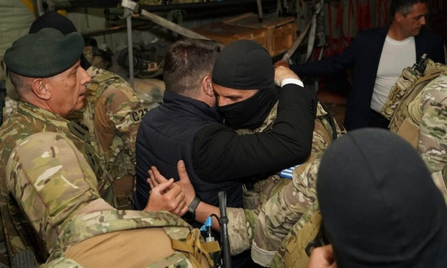 C-130 aircraft carrying 20 Greeks and 19 foreign nationals from Sudan back in Athens