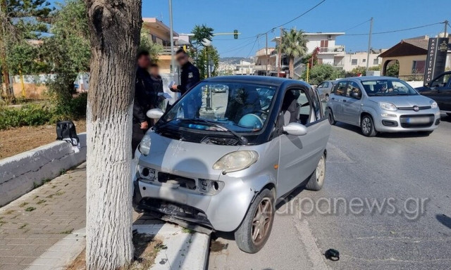 Χανιά: Αυτοκίνητο καρφώθηκε σε δέντρο - Στο νοσοκομείο ένα παιδί
