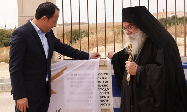 Χριστοδουλίδης: Στα εγκαίνια του Ναού Αγίων Κωνσταντίνου και Ελένης στο Δάλι