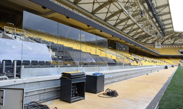 AEK: «Χτίζεται» η νέα εικόνα της «OPAP Arena» - Τοποθετούνται τα γυάλινα στηθαία