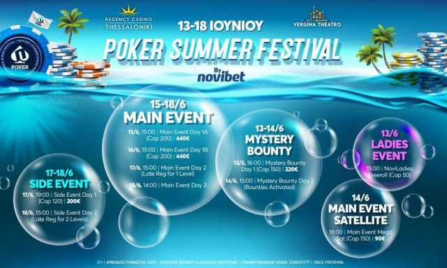 Novibet Poker Summer Festival: Εκκίνηση αύριο με Ladies Freeroll και Mystery Bounty!