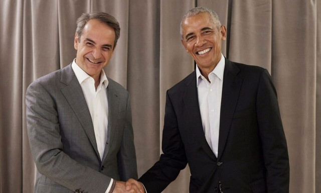 Mitsotakis receives former US President Barack Obama