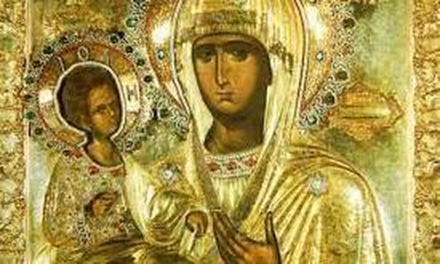 Στον Ναό Προφήτου Ηλιού Βάρης, η Εικόνα Παναγία η Τριχερούσα