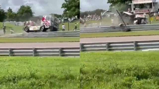 Φορτηγό αγώνων συγκρούστηκε με το προστατευτικό κιγκλίδωμα: Ο οδηγός σώθηκε από θαύμα