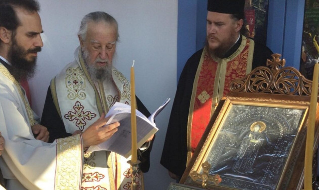 Θυρανοίξια ναού από τον Μητροπολίτη Καρυστίας και Σκύρου κ. Σεραφείμ