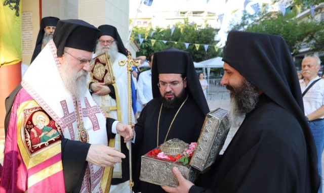 Υποδοχή της Τιμίας Κάρας του Αγίου Παρθενίου στο Παγκράτι