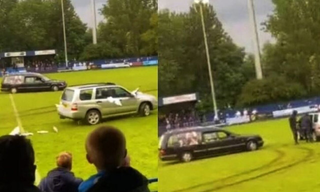 Νεκροφόρα εισέβαλε σε αγώνα τοπικού στην Αγγλία και άρχισε να κάνει drift στη σέντρα του γηπέδου